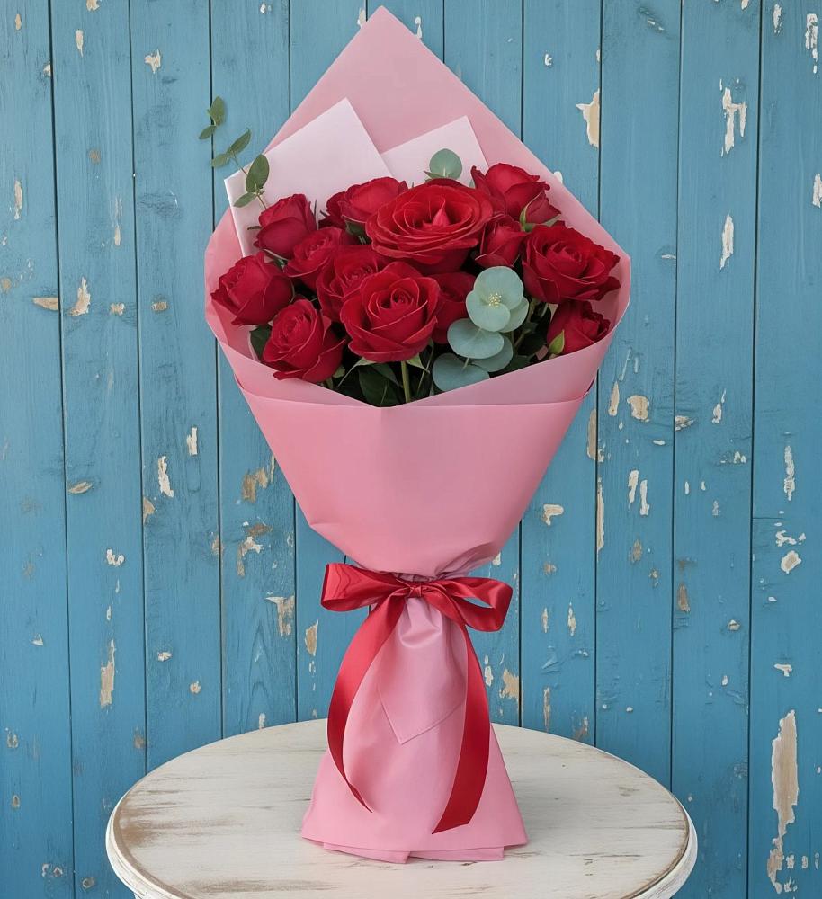 Букет красный бархат в Сенгилее Букет цветов из: Розы в Сенгилее