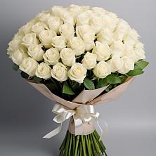 Букет 101 беля роза Белоснежка в Сенгилее
