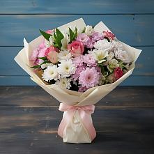 Букет цветов из:  Хризантемы, Альстромерии и Розы в Сенгилее