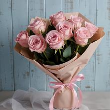 9 розовых роз в Сенгилее Букет цветов из:  Розы в Сенгилее