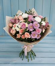 Букет цветов из:  Хризантемы, Розы и Альстромерии в Сенгилее